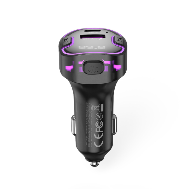FM - трансмітер XO BCC12 Intelligent Bluetooth 3.1A Car Charged Black - зображення 3
