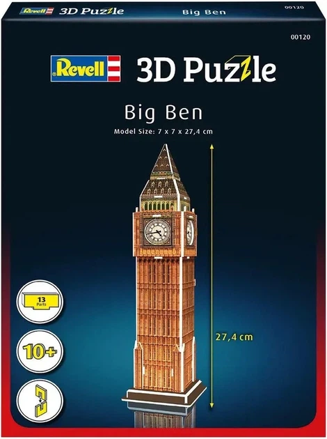Пазл 3D Revell Big Ben 13 деталей (4009803001203) - зображення 5