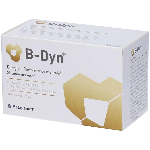 B-Dyn Metagenics 90 таб при невритах, невралгии, ИБС, для нервной системы, для улучшения когнитивной функции, при рассеянном склерозе. Комплекс витаминов группы В. В-Дин - изображение 2