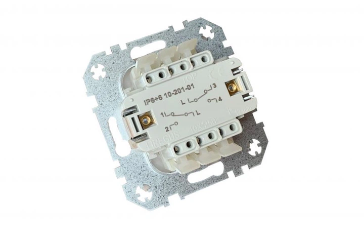 Перемикач Liregus 502128877 Epsilon 2 кнопки Шампанський (4770025966419) - зображення 3