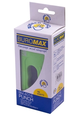 Діркопробивач Buromax пластиковий RUBBER TOUCH до 10арк світло-зелений (BM.4016-15) - Фото 1 Діркопробивач Buromax пластиковий RUBBER TOUCH до 10арк світло-зелений (BM.4016-15) - зображення 1