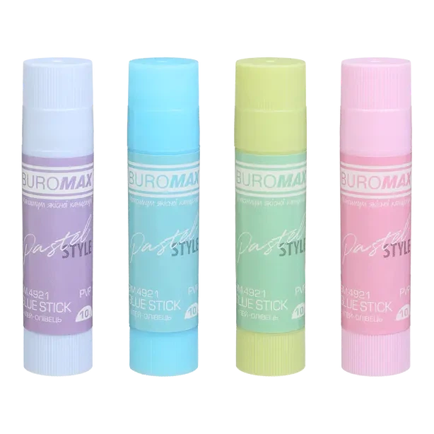 Клей-олівець Buromax PASTEL 10 г PVP (BM.4921) - Фото 1 Клей-олівець Buromax PASTEL 10 г PVP (BM.4921) - изображение 1