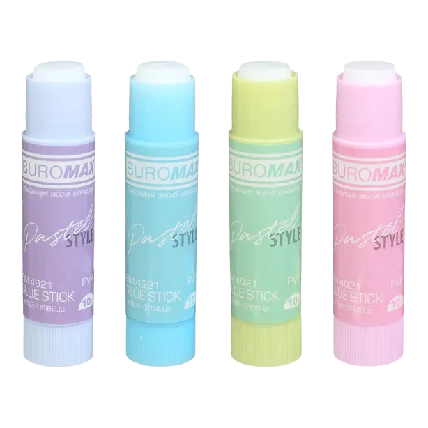 Клей-олівець Buromax PASTEL 10 г PVP (BM.4921) - Фото 2 Клей-олівець Buromax PASTEL 10 г PVP (BM.4921) - изображение 2