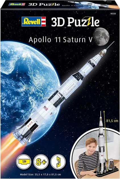 Пазл 3D Revell Apollo 11 Saturn V 136 деталей (4009803002507) - зображення 5
