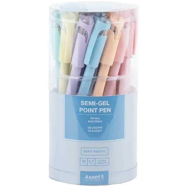 Ручка масляна Axent Soft Pastel чорнило синє 0.7 мм пластик (AB1102-02-A) - зображення 3