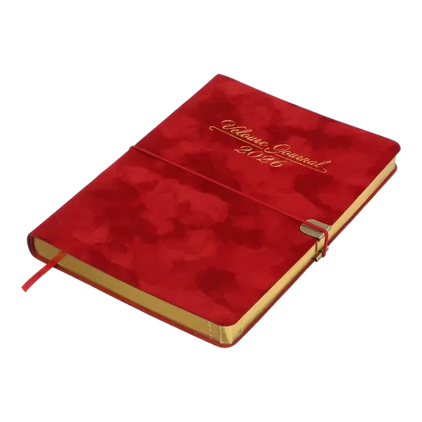 Щоденник датований A5 VELOUR червоний штучна шкіра (BM.2134-05) - зображення 2
