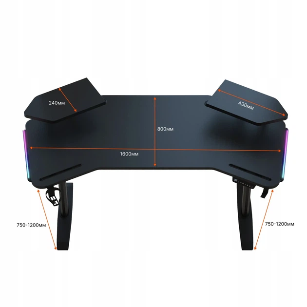 Письмовий стіл Anda Seat Shadow Warrior (AD-D-DD1-1600L-02-B-B) - зображення 2
