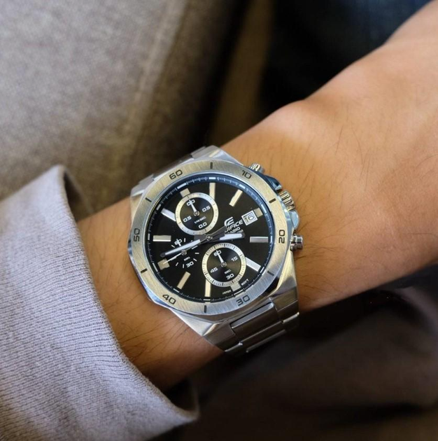 Чоловічий годинник Casio Edifice EFV-640D-1A чорний 100 м - зображення 3