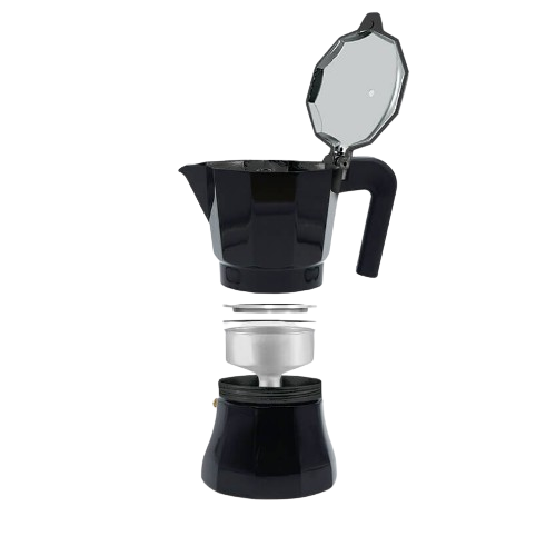 Кавоварка гейзерна 300мл (6 порцій) алюмінієва MR-1658-6 Espresso Moka Maestro - Фото 3 Кавоварка гейзерна 300мл (6 порцій) алюмінієва MR-1658-6 Espresso Moka Maestro - изображение 3