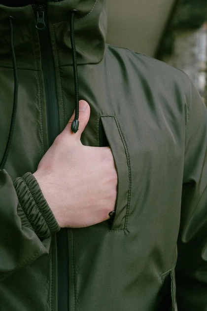 Куртка чоловіча SoftShell легка, хакі, водонепроникна легка куртка з матеріалу софтшел для осені XL - Фото 6 Куртка чоловіча SoftShell легка, хакі, водонепроникна легка куртка з матеріалу софтшел для осені XL - зображення 6