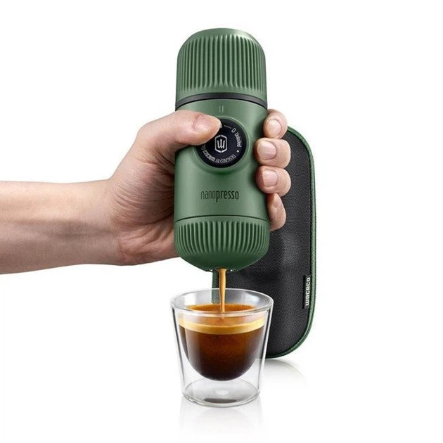 Портативна кавоварка Wacaco Nanopresso Moss Green з чохлом ручна механічна еспресо-кавоварка для меленої кави (21-79-WNANOGREEN) - зображення 2