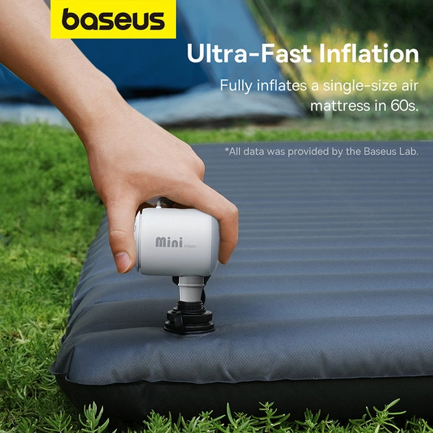Портативний насос для матраців Baseus PocketGo Portable Air Pump Stellar White - зображення 3