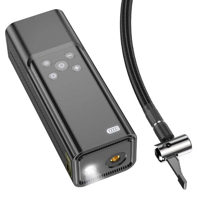 Автомобильный насос HOCO ZP7 Maddy portable smart air pump (5000mAh) Black - изображение 6