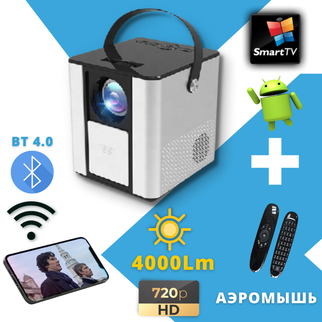 Цифровий проектор, портативний 4k міні, бездротової кінотеатр, домашній кінотеатр жк дисплей, 1080p full hd led, Wi-Fi розумні android-проектор. PANOPLUS BLJ888 - Фото 3 Цифровий проектор, портативний 4k міні, бездротової кінотеатр, домашній кінотеатр жк дисплей, 1080p full hd led, Wi-Fi розумні android-проектор. PANOPLUS BLJ888 - зображення 3