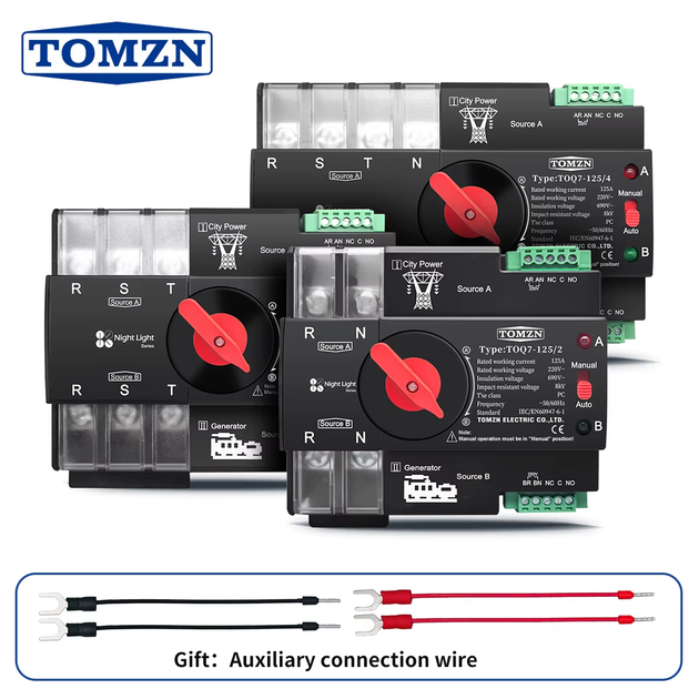 Автоматичний перемикач введення резерву TOMZN ATS DIN Rail 2P, 100A, 230V - зображення 3