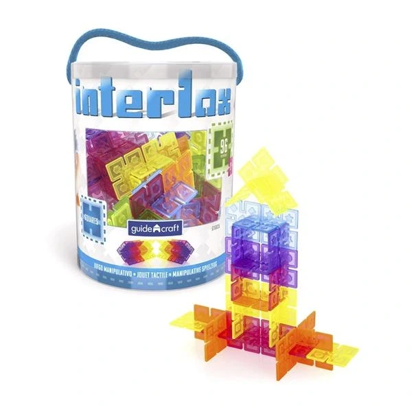 Конструктор Guidecraft Interlox Squares Квадрати, 96 деталей (G16835) - Фото 1 Конструктор Guidecraft Interlox Squares Квадрати, 96 деталей (G16835) - изображение 1