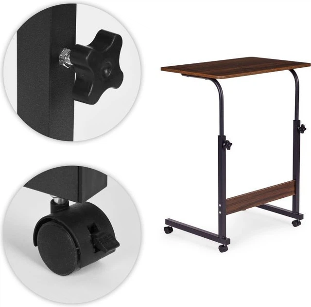 Mobilny stolik boczny ModernHome by Multistore regulowany 60 x 89 x 40 cm TH-LD-15 Ciemny orzech (5905817011216) - obraz 7