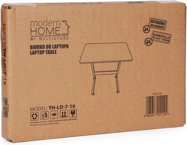 Mobilny stolik boczny ModernHome by Multistore regulowany 60 x 89 x 40 cm TH-LD-7-16 Postarzany orzech (5905817011124) - obraz 9