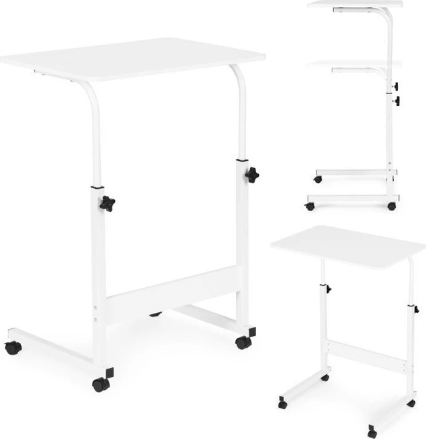 Mobilny stolik boczny ModernHome by Multistore regulowany 60 x 89 x 40 cm TH-LD-5 Biały (5905817011155) - obraz 6