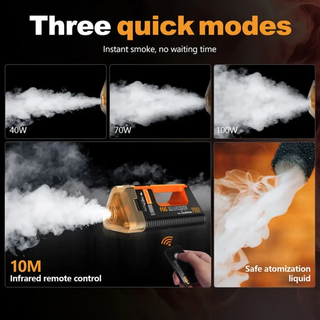 Портативний акумуляторний генератор диму LENSGO Smoke Master PRO 3 режима потужності 40/70/100 Вт - зображення 8