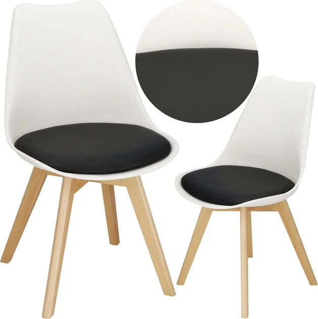 Krzesło do kuchni i salonu Springos Verde DC0018 Biało-czarne (5907719470009) - obraz 7