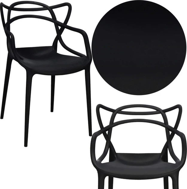 Krzesło do kuchni i salonu Springos Matrix DC0024 Czarne (5907719470061) - obraz 8