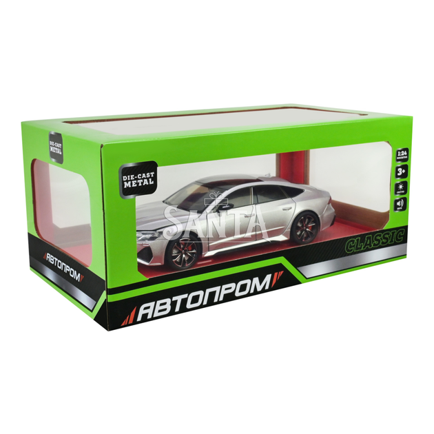 Машинка металева Audi RS7 Premium Sportback Ауді 1:24 срібляста звук світло 21*8*6 см (AP7755) - Фото 7 Машинка металева Audi RS7 Premium Sportback Ауді 1:24 срібляста звук світло 21*8*6 см (AP7755) - зображення 7
