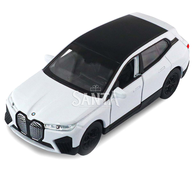 Машинка металл BMW iX БМВ 1:43 белый открывающиеся двери инерция 6*12*4см (250380W) - изображение 2