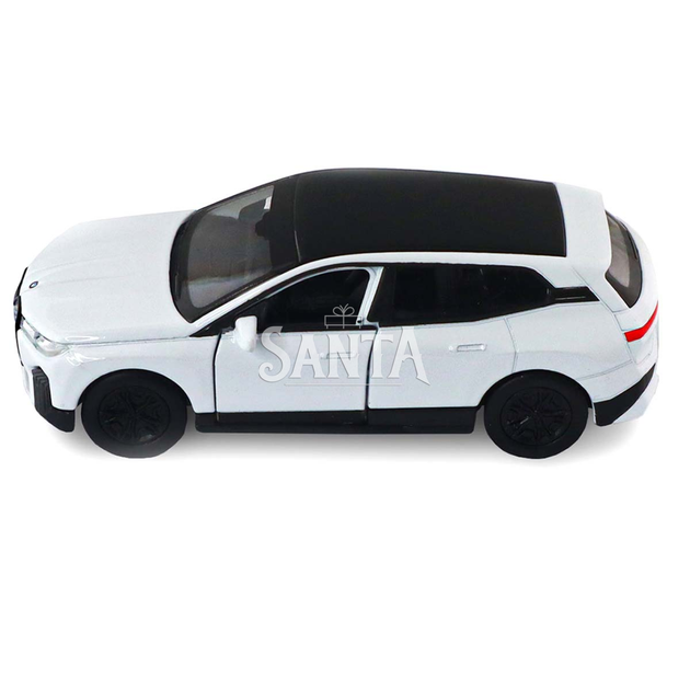 Машинка металл BMW iX БМВ 1:43 белый открывающиеся двери инерция 6*12*4см (250380W) - изображение 3