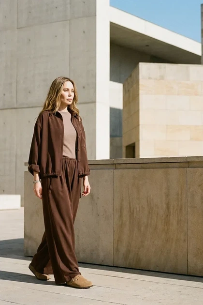Штаны шаровары Oversize. Шоколад - Фото 4 Штаны шаровары Oversize. Шоколад - изображение 4