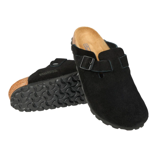 Замшевые шлепанцы Birkenstock Boston Black 44 – купить онлайн на
