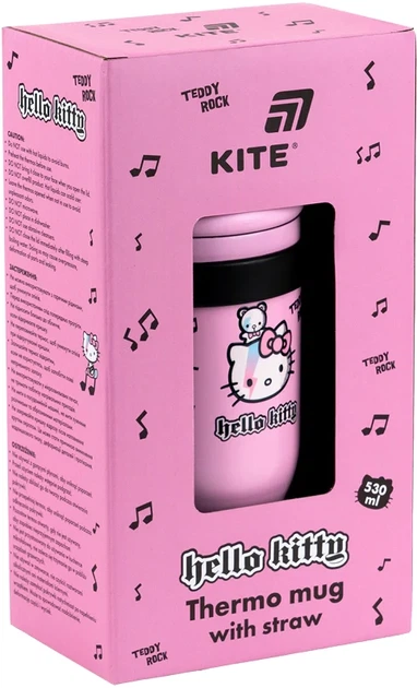 Термокружка с трубочкой Kite Hello Kitty 530 мл Розовая (HK25-1266) - изображение 9