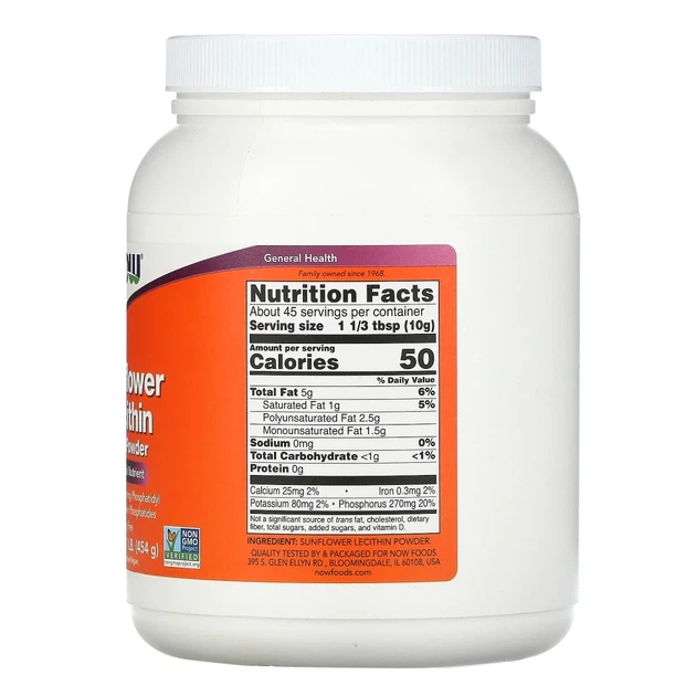 Лецитин подсолнечник Now Foods (Sunflower Lecithin) порошок 454 г (NOW-02314) - зображення 2