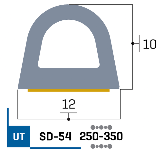 Ущільнювач самоклейний STOMIL Sanok D 12x10 мм 6 м Сірий (SD-54BX-6m) - зображення 4