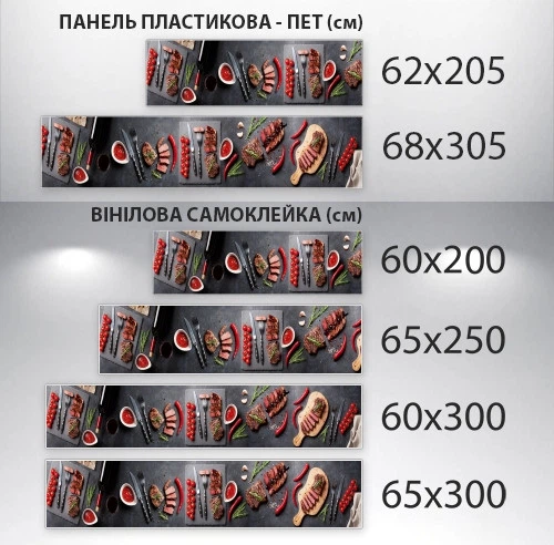 Фото панель універсальна ПЕТ, Самофіксована, 68 х 305 см (товщина 2 мм), стіл з делікатесами (ПЕТ3-s_ed657) - Фото 4 Фото панель універсальна ПЕТ, Самофіксована, 68 х 305 см (товщина 2 мм), стіл з делікатесами (ПЕТ3-s_ed657) - зображення 4