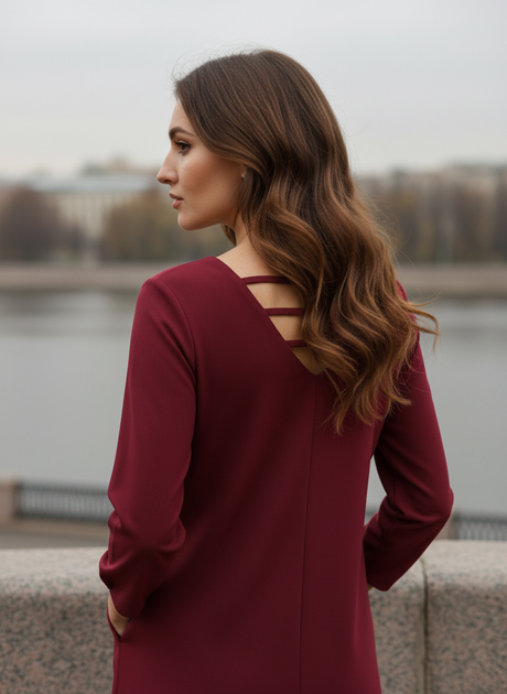 Платье InDresser XS Бордовый (IN-0206Н009Д-Bordo) - изображение 5