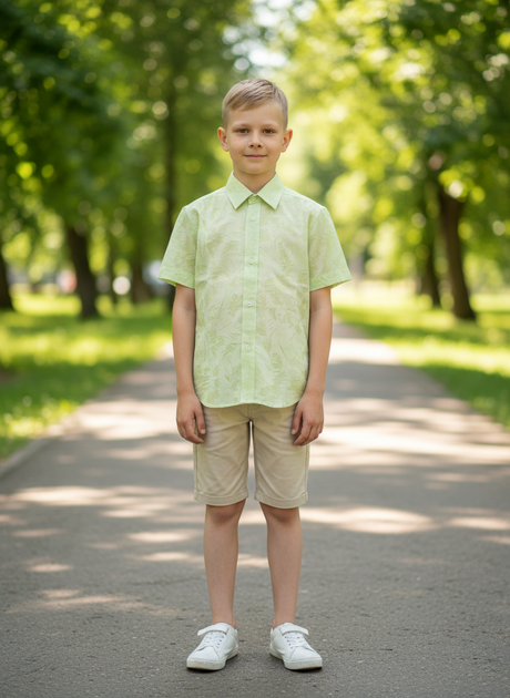 Сорочка MTP 128см Салатовий (PVM-2829-Light-green) - Фото 1 Сорочка MTP 128см Салатовий (PVM-2829-Light-green) - зображення 1