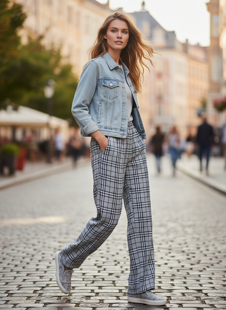 Брюки H&M 36 Комбинированный (HM-07513979-Blue) - Фото 7 Брюки H&M 36 Комбинированный (HM-07513979-Blue) - изображение 7