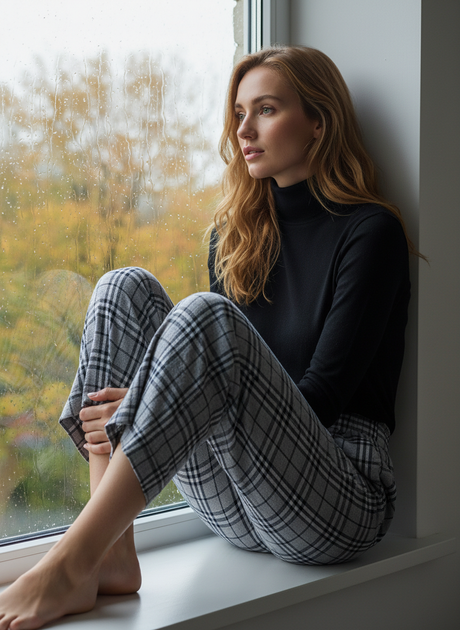 Брюки H&M 36 Комбинированный (HM-07513979-Blue) - Фото 8 Брюки H&M 36 Комбинированный (HM-07513979-Blue) - изображение 8