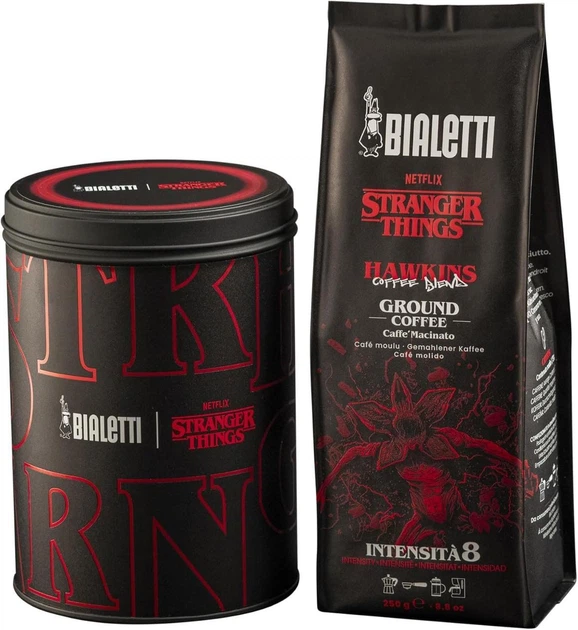 Мелена кава Bialetti Stranger Things Ground Coffee з жерстяною банкою 250г - зображення 2