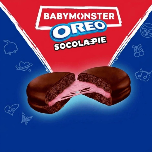 Шоколадні тістечка Oreo Socola Pie BabyMonster Chocolate Strawberry Cream 168г - зображення 8