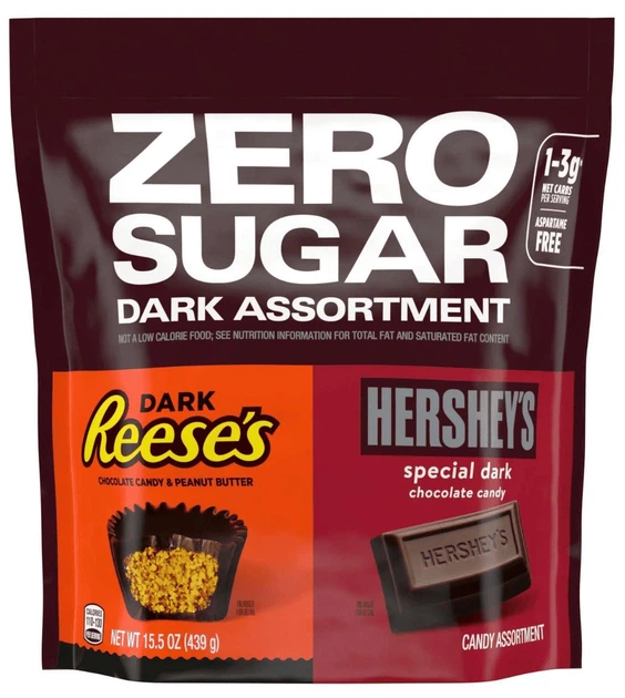 Микс шоколадных конфет Hershey's And Reese's Zero Sugar Assorted Dark Chocolate Candy 439г - Фото 1 Микс шоколадных конфет Hershey's And Reese's Zero Sugar Assorted Dark Chocolate Candy 439г - изображение 1