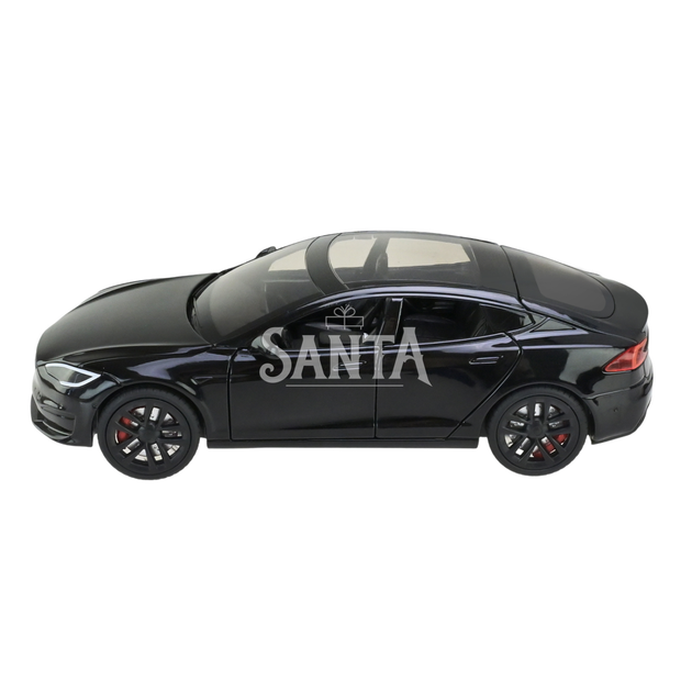 Машинка металлическая Tesla Model S Electrocar Тесла Модель S Электрокар черная 1:24 зарядная станция звук свет откр двери капот багажник резина колеса 18,5*7,2*5см (AP7713) - изображение 2