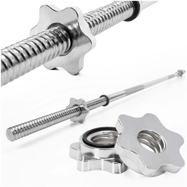 Гриф Actiget прямий різьбовий сталевий 180 см штанга та затискачі 25 мм ACT0006 (5908455308090) - зображення 3