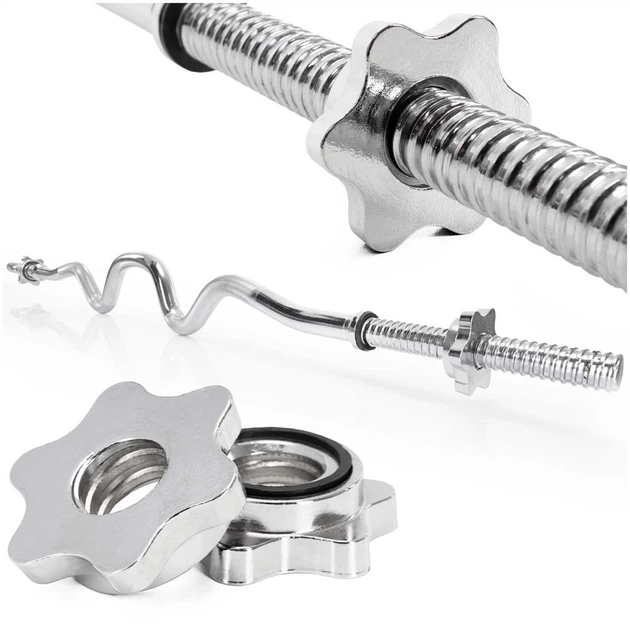 Гриф Actiget Cильно вигнутий Різьбовий Сталевий 120 см Штанга та затискачі 25 мм ACT0007 (5908455308106) - зображення 4