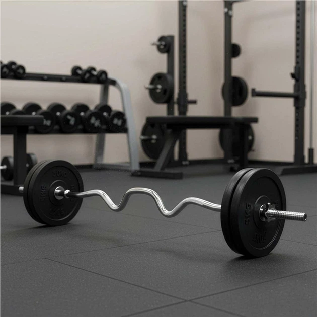 Гриф Actiget Cильно вигнутий Різьбовий Сталевий 120 см Штанга та затискачі 25 мм ACT0007 (5908455308106) - зображення 13