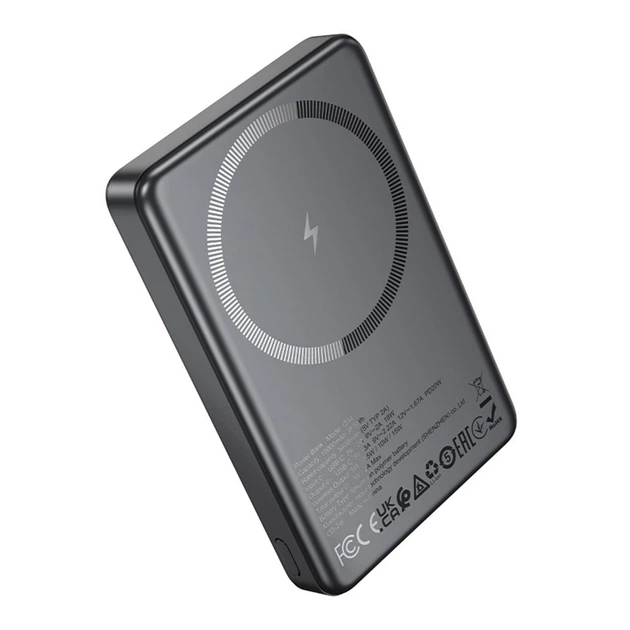УМБ Power Bank Hoco Q34 Clever PD20W магнитный с цифровым дисплеем 10000mAh интерфейс Type-C, Magsafe Серый - Фото 3 УМБ Power Bank Hoco Q34 Clever PD20W магнитный с цифровым дисплеем 10000mAh интерфейс Type-C, Magsafe Серый - изображение 3