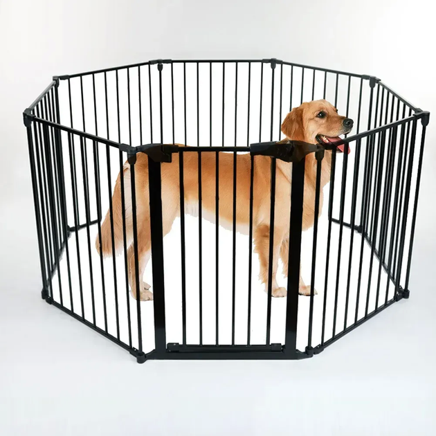 Разборной вольер-манеж для собак и щенков OYPLA Pets Black, 6 панелей по 61х75 см - Фото 2 Разборной вольер-манеж для собак и щенков OYPLA Pets Black, 6 панелей по 61х75 см - изображение 2