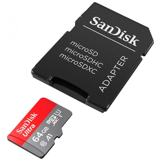 Карта пам'яті microSDXC (UHS-1) SanDisk Ultra 64Gb class 10 A1 (140Mb/s) (adapter SD) Imaging Packaging (SDSQUAB-064G-GN6IA) (11361) - Фото 3 Карта пам'яті microSDXC (UHS-1) SanDisk Ultra 64Gb class 10 A1 (140Mb/s) (adapter SD) Imaging Packaging (SDSQUAB-064G-GN6IA) (11361) - зображення 3