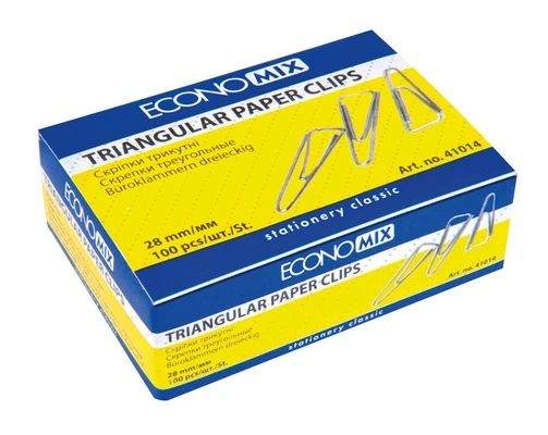 Скріпки ECONOMIX 28 мм прямі нікельовані 100 шт. (E41014) - Фото 1 Скріпки ECONOMIX 28 мм прямі нікельовані 100 шт. (E41014) - зображення 1